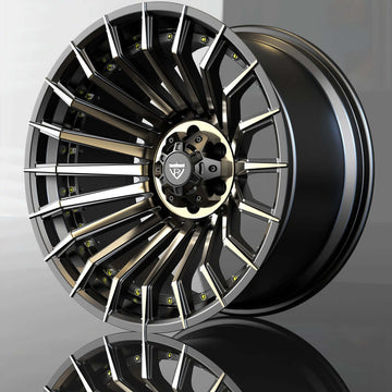 Custom forged monoblock truck wheel with super concave design and aero-grade 6061-T6 aluminum, perfect for 20-inch pickup rims.